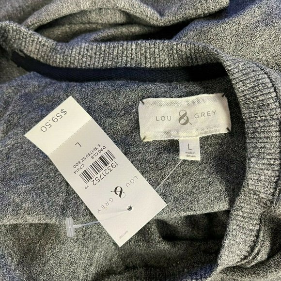 LOFT Lou & Grey Sheath Dress Long Sleeve Round Neck Stretch Gray Women L NWT - Picture 9 of 11